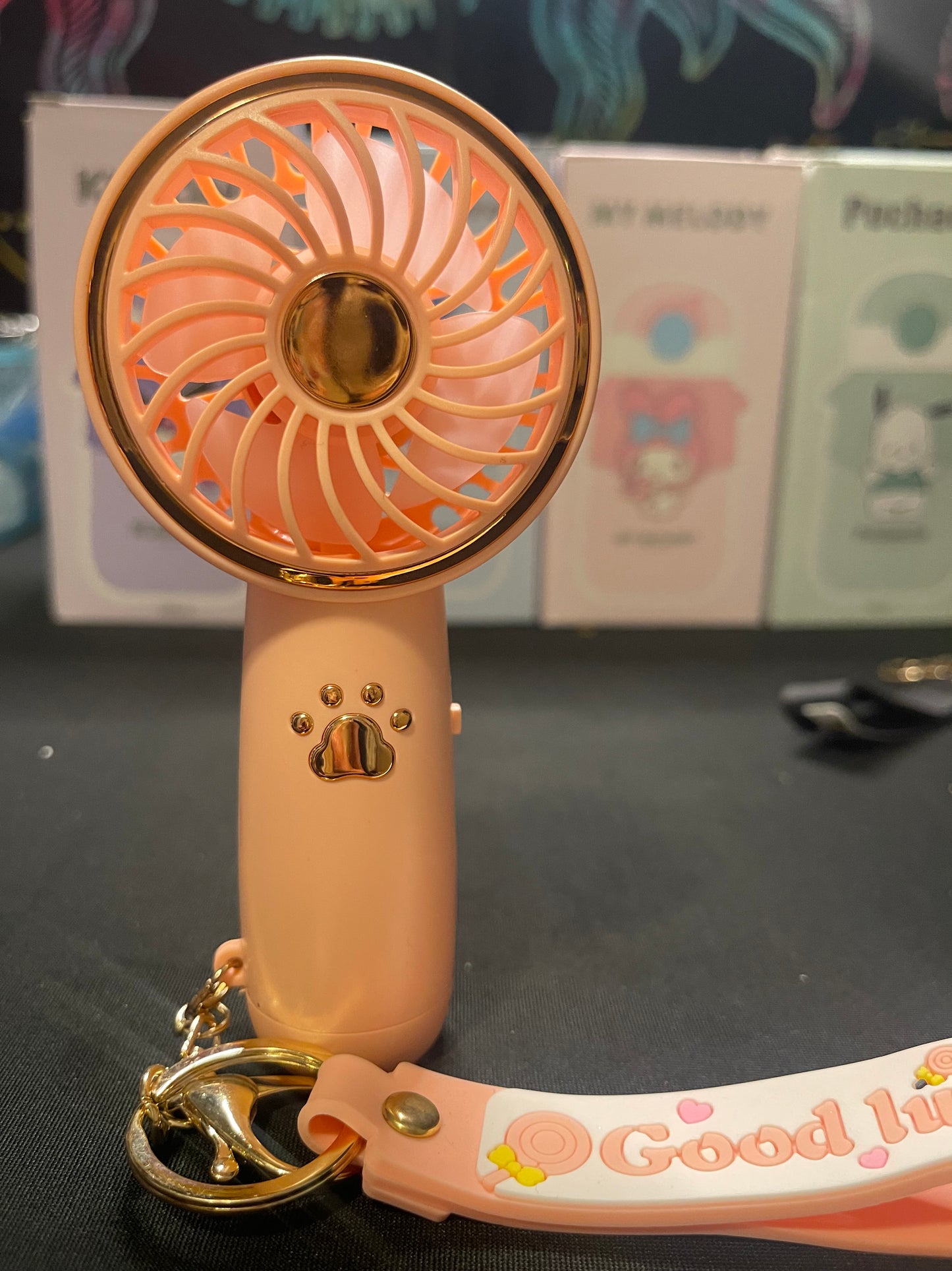 Mini key chain chargeable fans