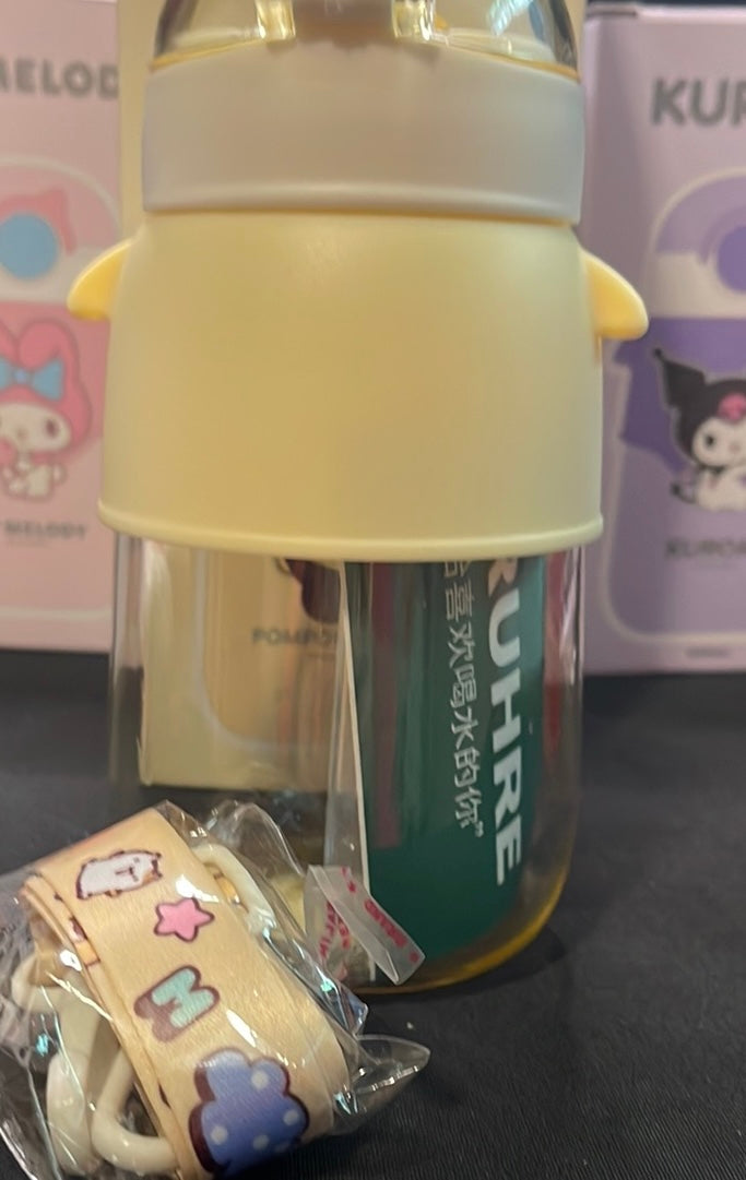 Non spill water bottle with strap