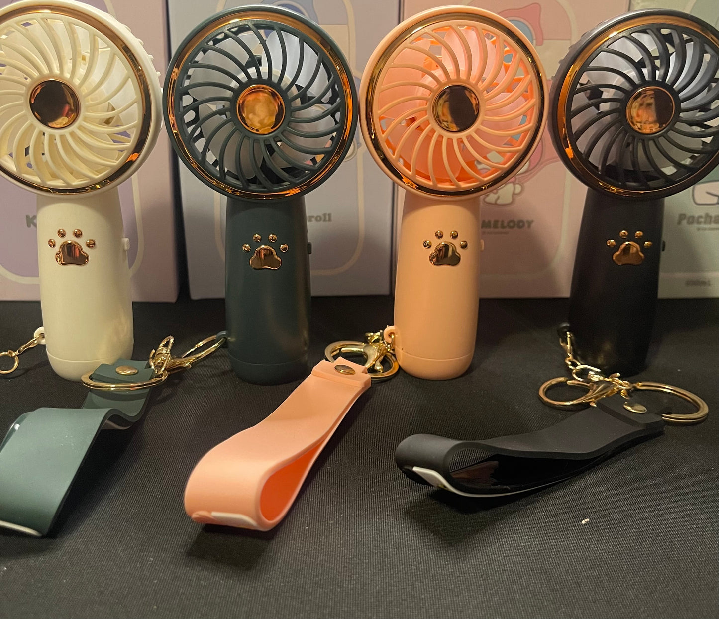 Mini key chain chargeable fans